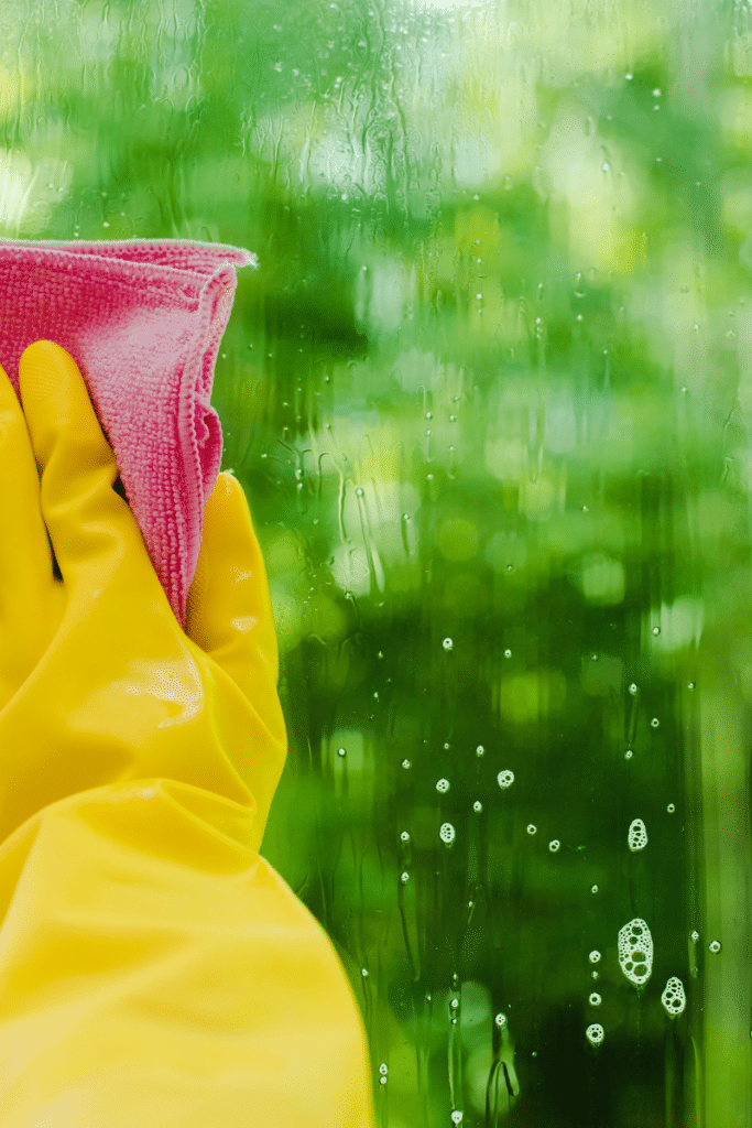 Cleaning a window in orange texas